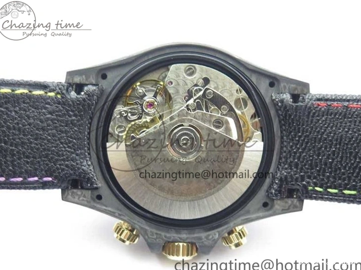 Good Copy Rolex Watches On Edition Carbon Black Strap Diw Dial Pink V Daytona EyeCatching A7750 Best WWF Nylon 2890 0111